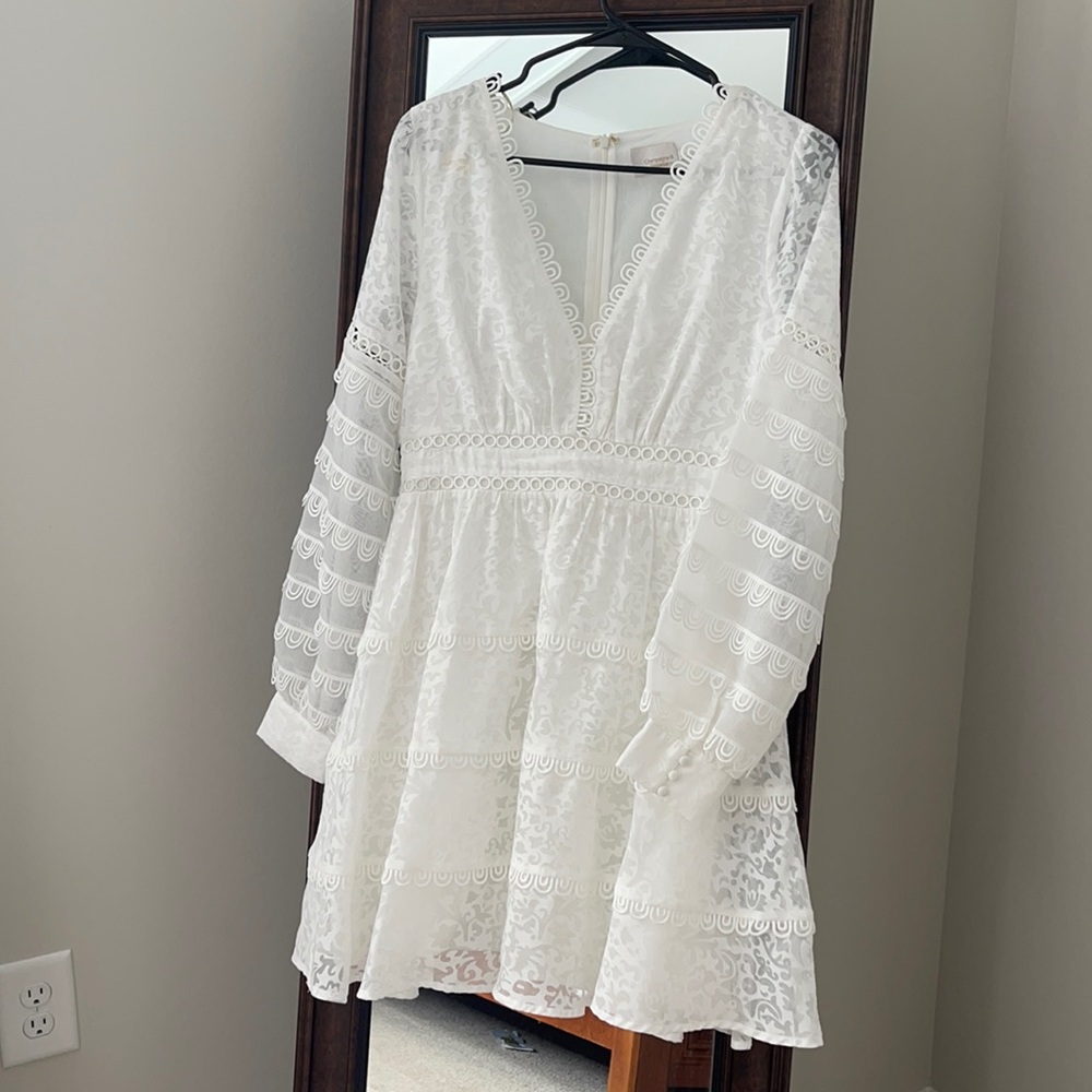 white long-sleeve dress (Zimmermann dupe)
